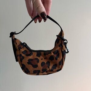 BAGGU Leopard Print Mini Crescent Bag Charm